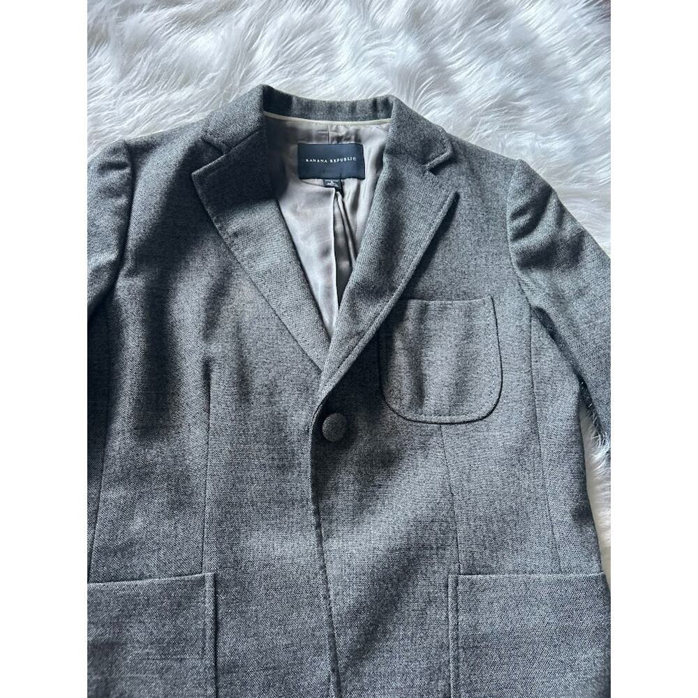 Banana Republic Italian Fabric RN#54023 Women's 6 Gray Wool Blend Blazer Jacket - Picture 4 of 7